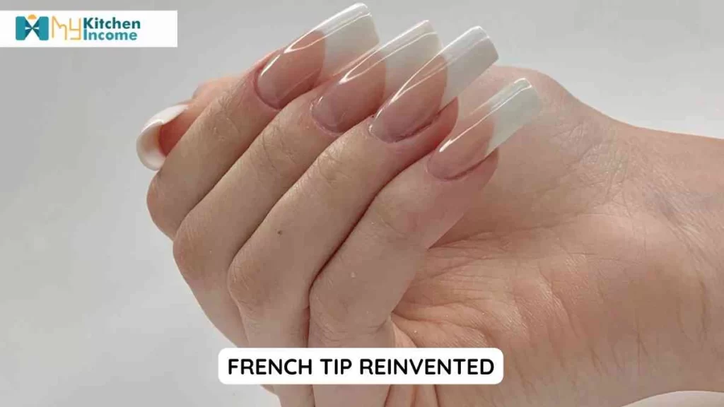 French Tip nail art design  has a timeless feel to it 
