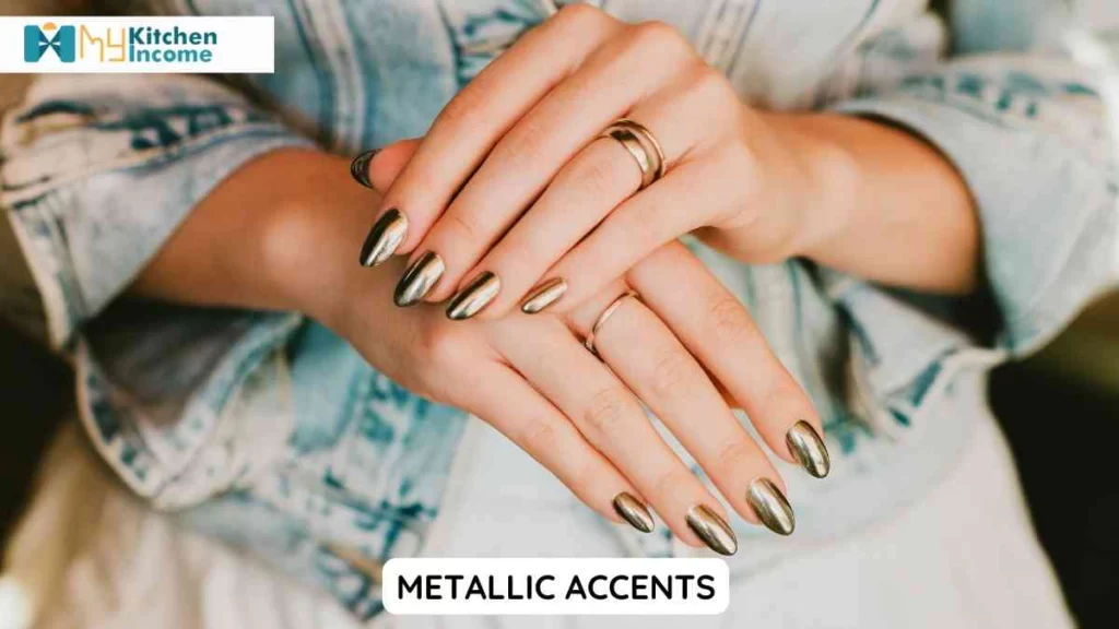 Metallic Accents Nails brass copper tone shinny 
