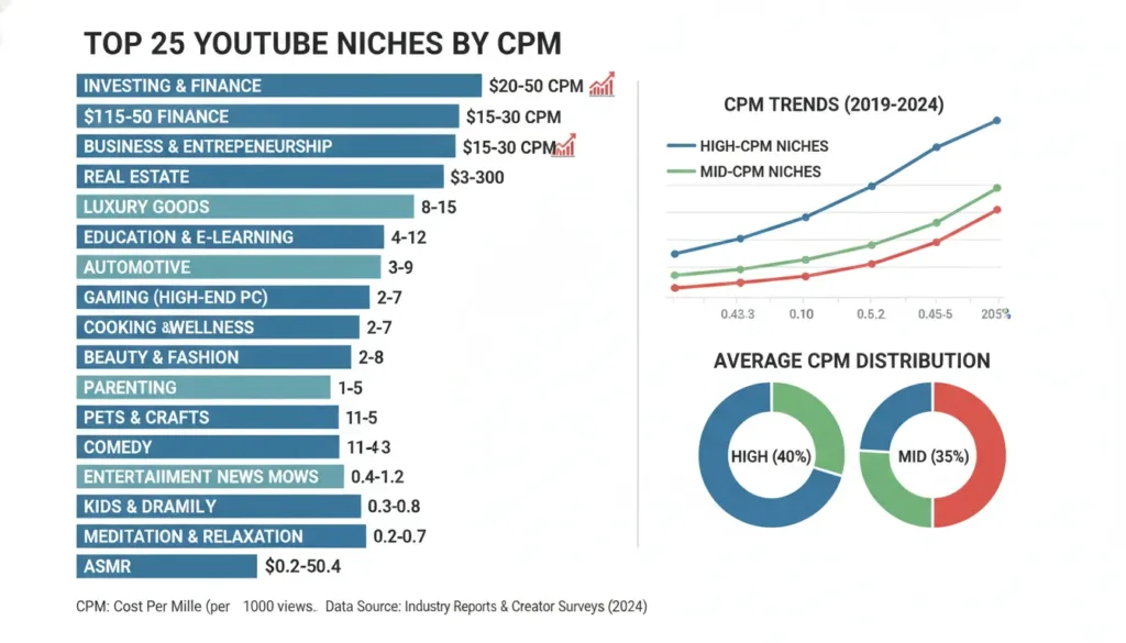 youtube rpm 2026 niches